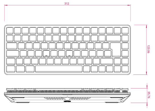 機械図面 - Raspberry Pi 500以上のプレミアムデスクトップコンピュータ